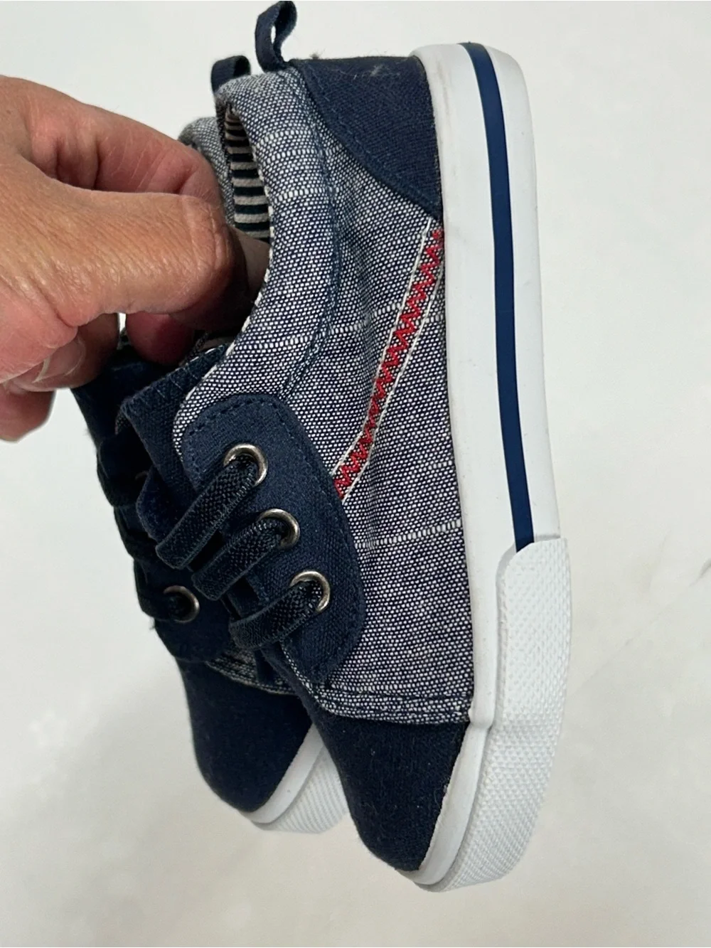 wonder nation Navy and Gray Kids Slip-On Style Sneakers